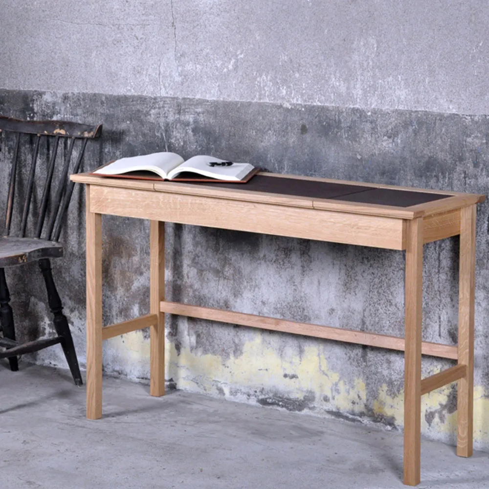 Olof skrivbord läder, Elmosoft grå-kritvit Givarps