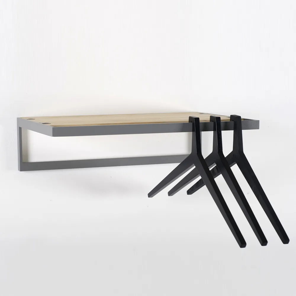 Sixten Hatthylla 90x15 cm, Vitpigmenterad ask-svart Givarps