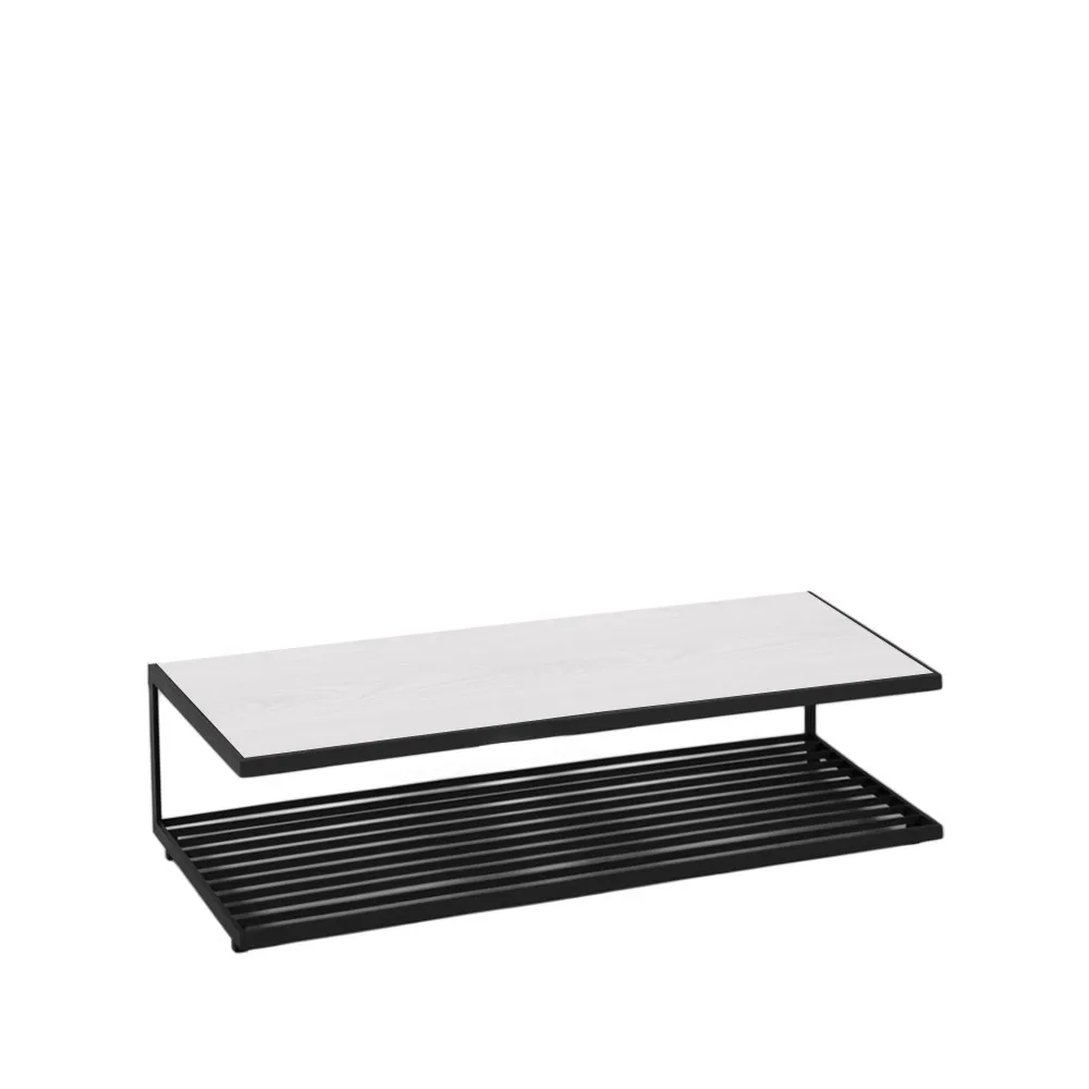 Sixten skohylla 2 90x24 cm, Vitpigmenterad ask-svart Givarps