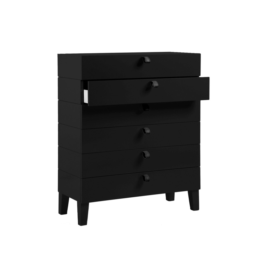 Givarps Vilmer byrå 4 lådor Svart-svart sleif | Skandinavisk Design | Byråer | Svart