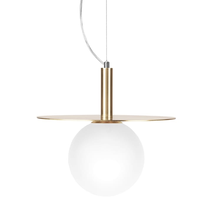 Art Deco taklampa, Mässing-opalglas Globen Lighting