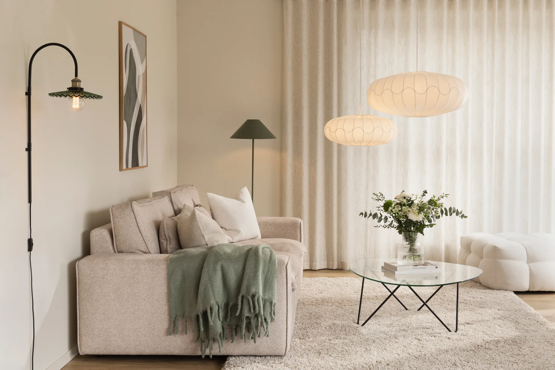 Cobbler vägglampa 75 cm, Grön Globen Lighting