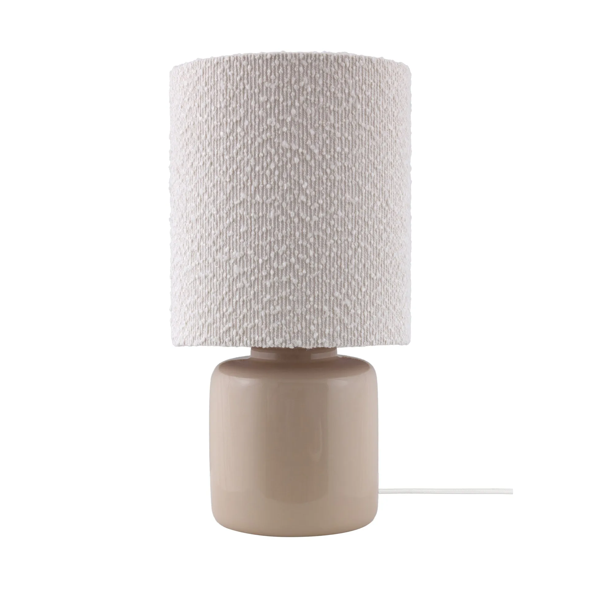 Florian bordslampa, Vit bouclé/beige, Ø20x39 cm Globen Lighting