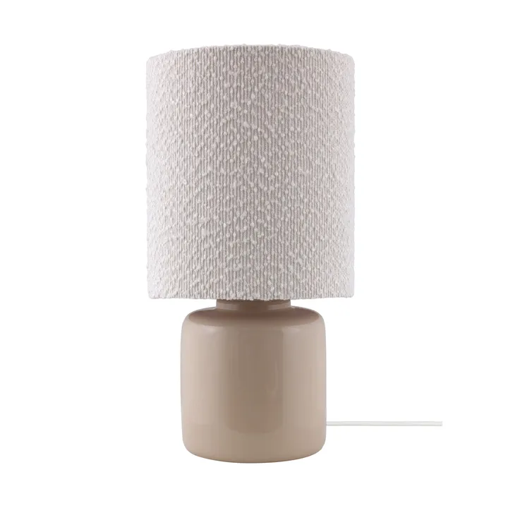 Florian bordslampa - Vit bouclé/beige, Ø20x39 cm - Globen Lighting