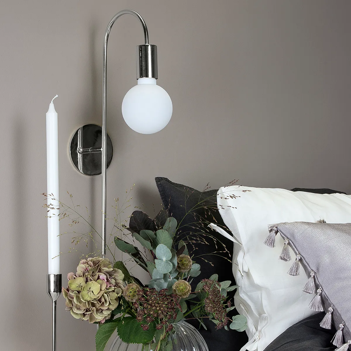 Grace vägglampa, krom Globen Lighting