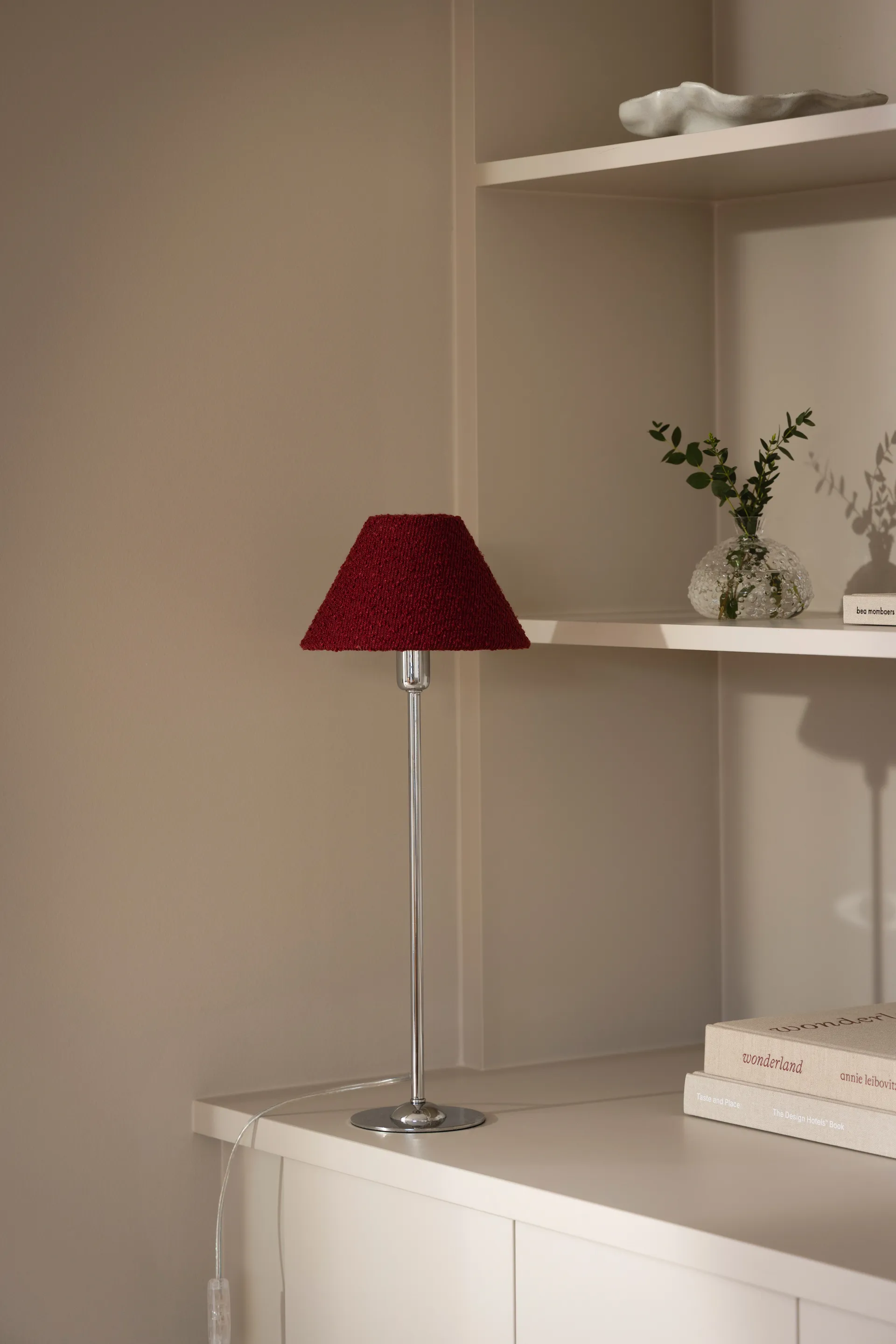 Iris 20 lampskärm, Bouclé burgundy Globen Lighting