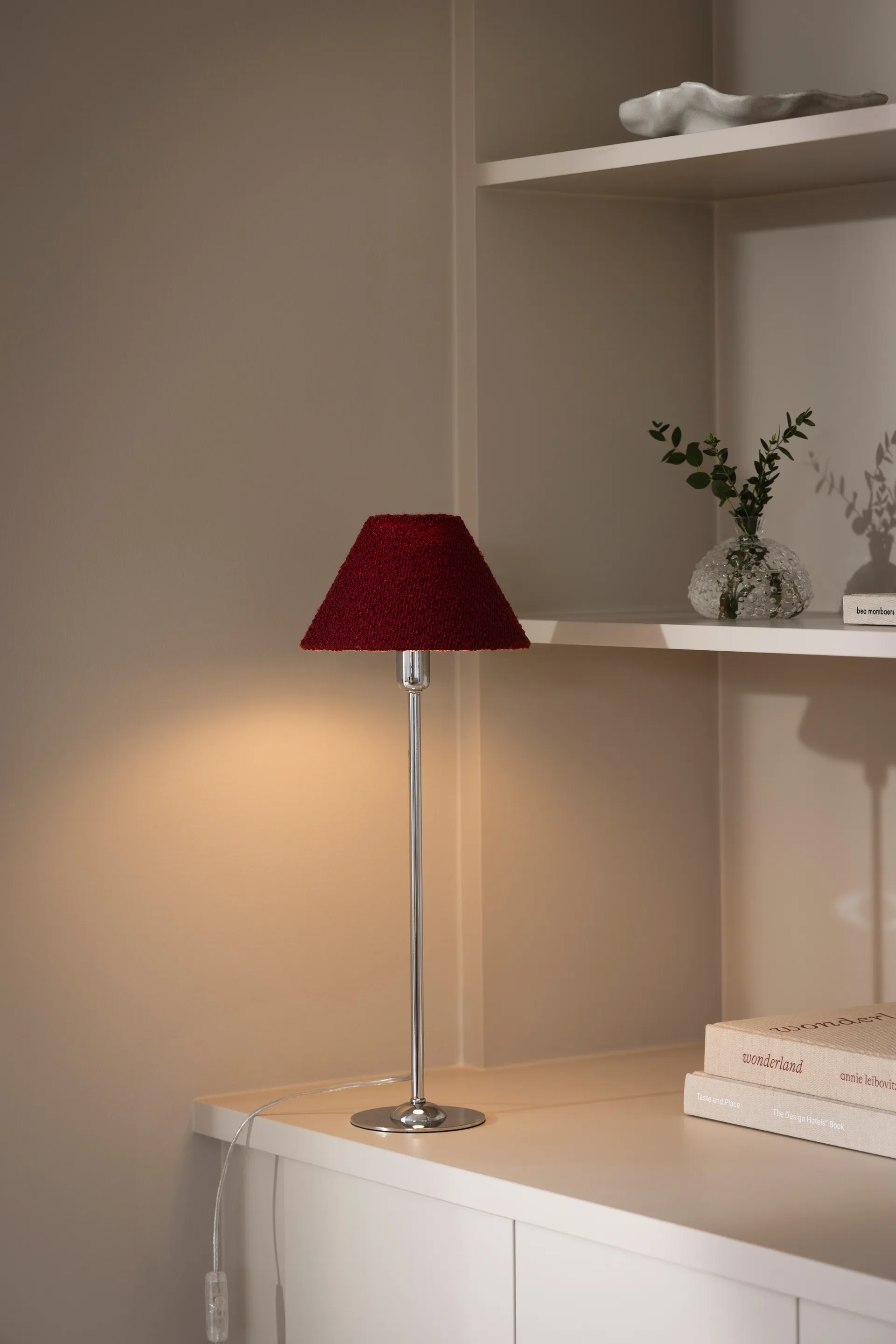 Iris 20 lampskärm, Bouclé burgundy Globen Lighting