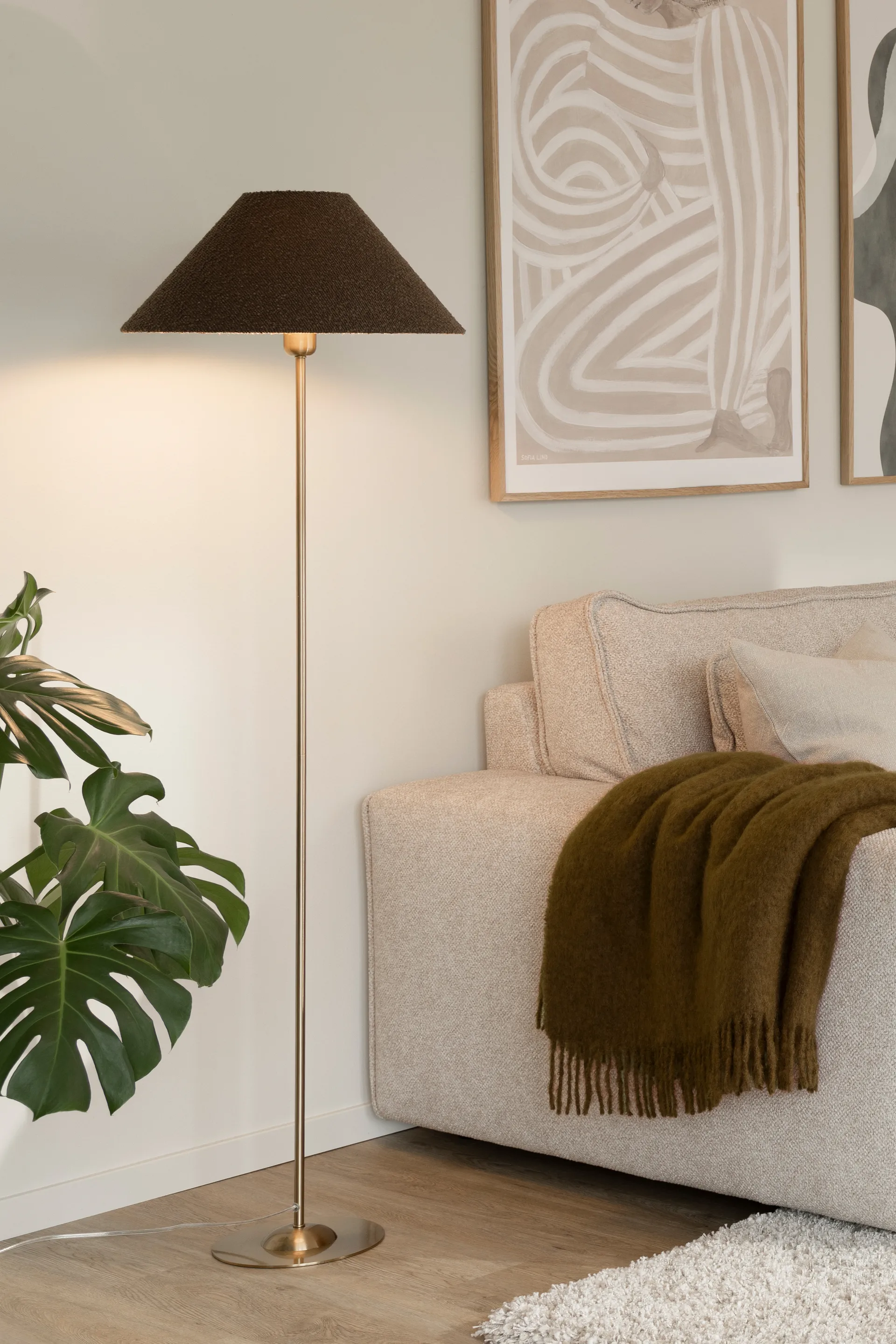 Iris 45 lampskärm, Bouclé mocha Globen Lighting