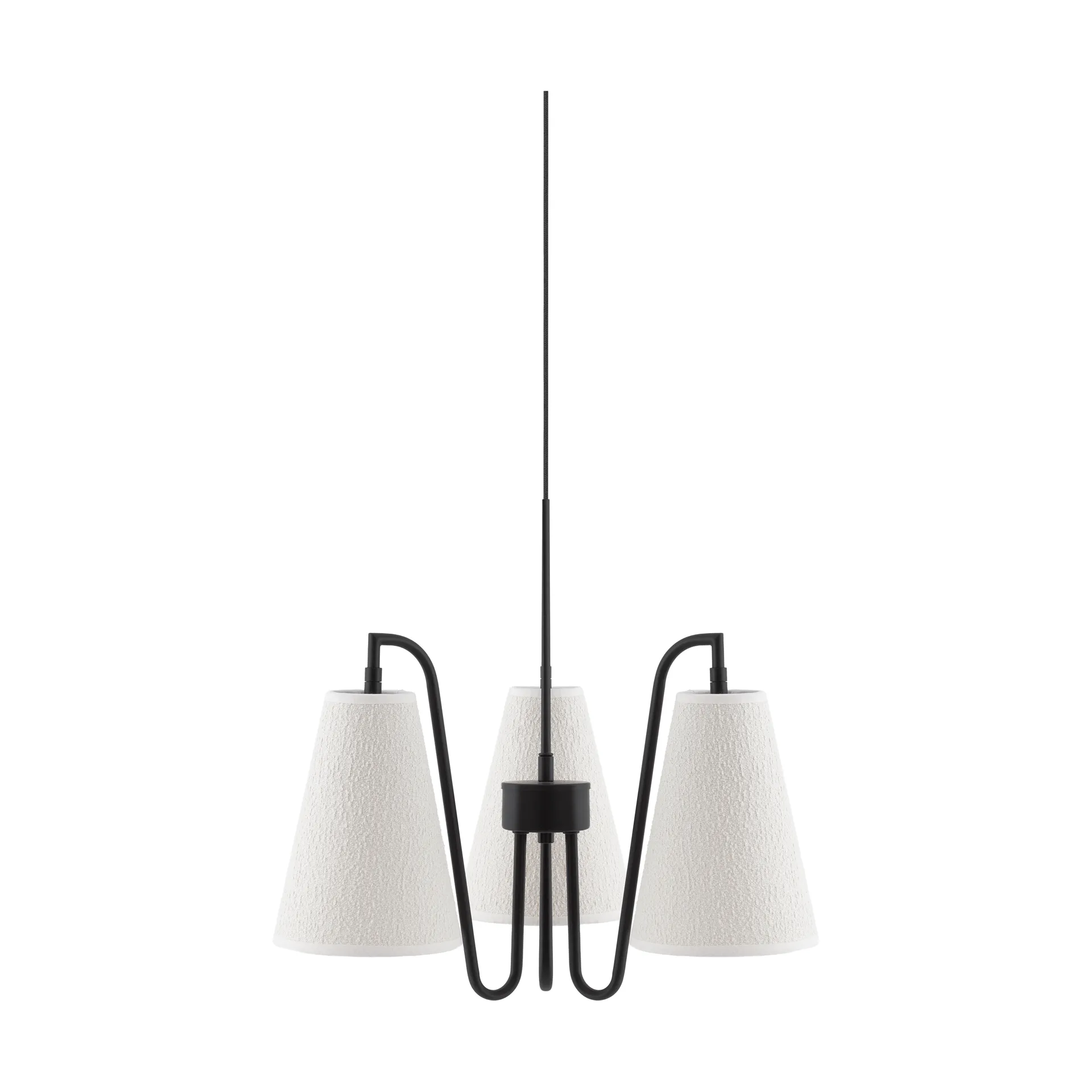 Lou pendel, 3, Vit bouclé-svart, 46x46 cm Globen Lighting