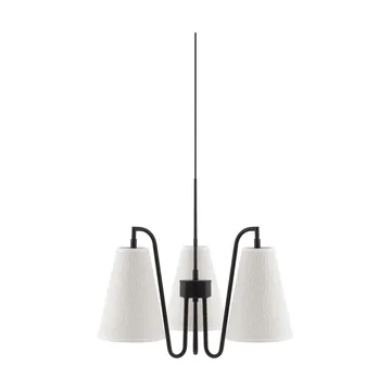 Lou pendel - 3, Vit bouclé-svart, 46x46 cm - Globen Lighting