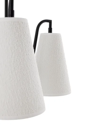 Lou pendel - 3, Vit bouclé-svart, 46x46 cm - Globen Lighting