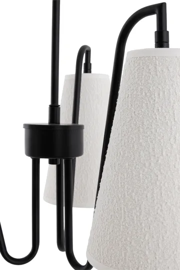 Lou pendel - 3, Vit bouclé-svart, 46x46 cm - Globen Lighting