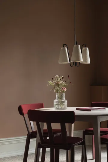 Lou pendel - 3, Vit bouclé-svart, 46x46 cm - Globen Lighting