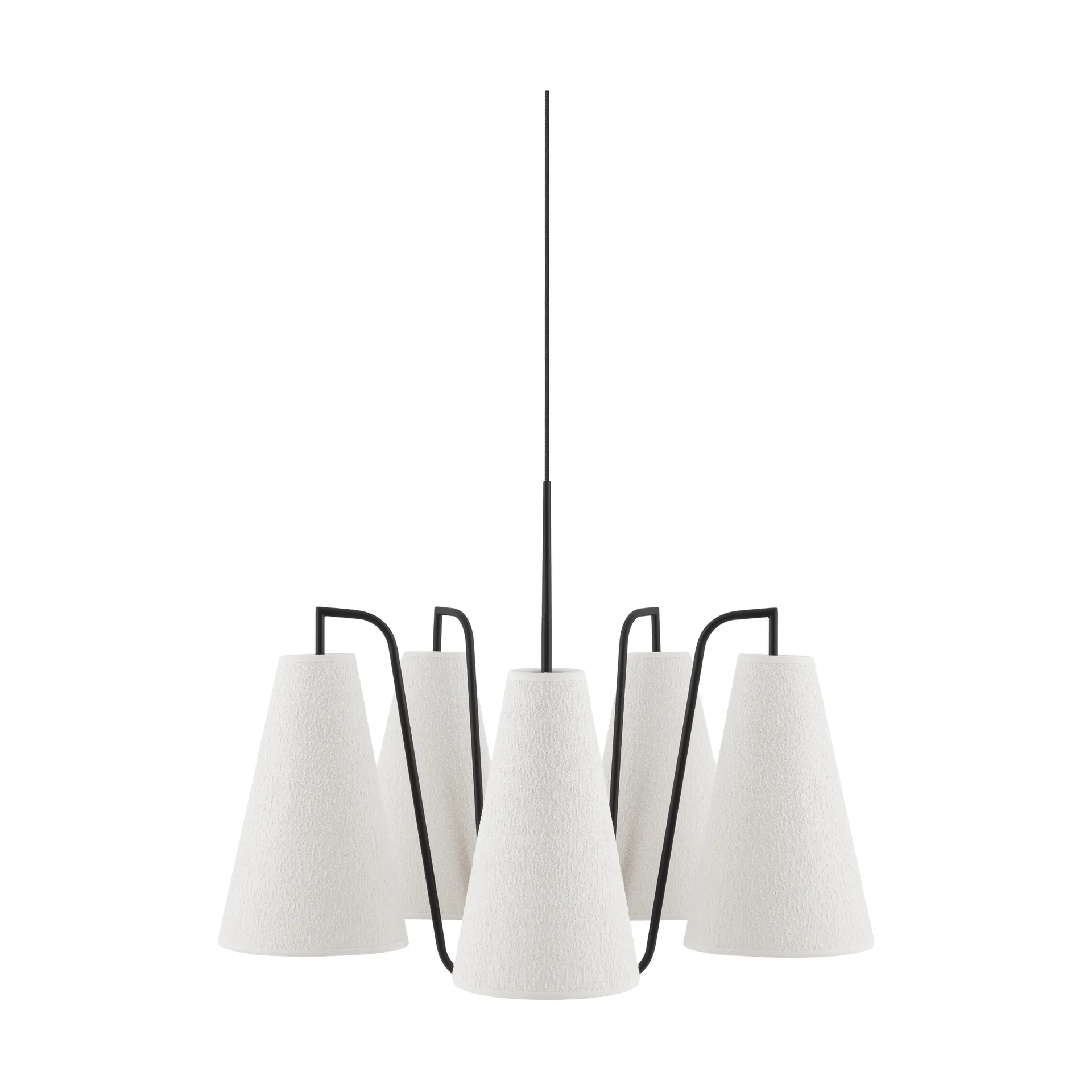 Lou pendel, 5, Vit bouclé-svart, 67x67 cm Globen Lighting