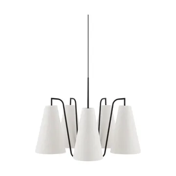 Lou pendel - 5, Vit bouclé-svart, 67x67 cm - Globen Lighting