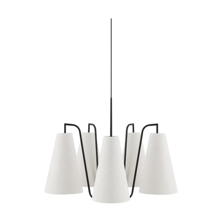 Lou pendel - 5, Vit bouclé-svart, 67x67 cm - Globen Lighting