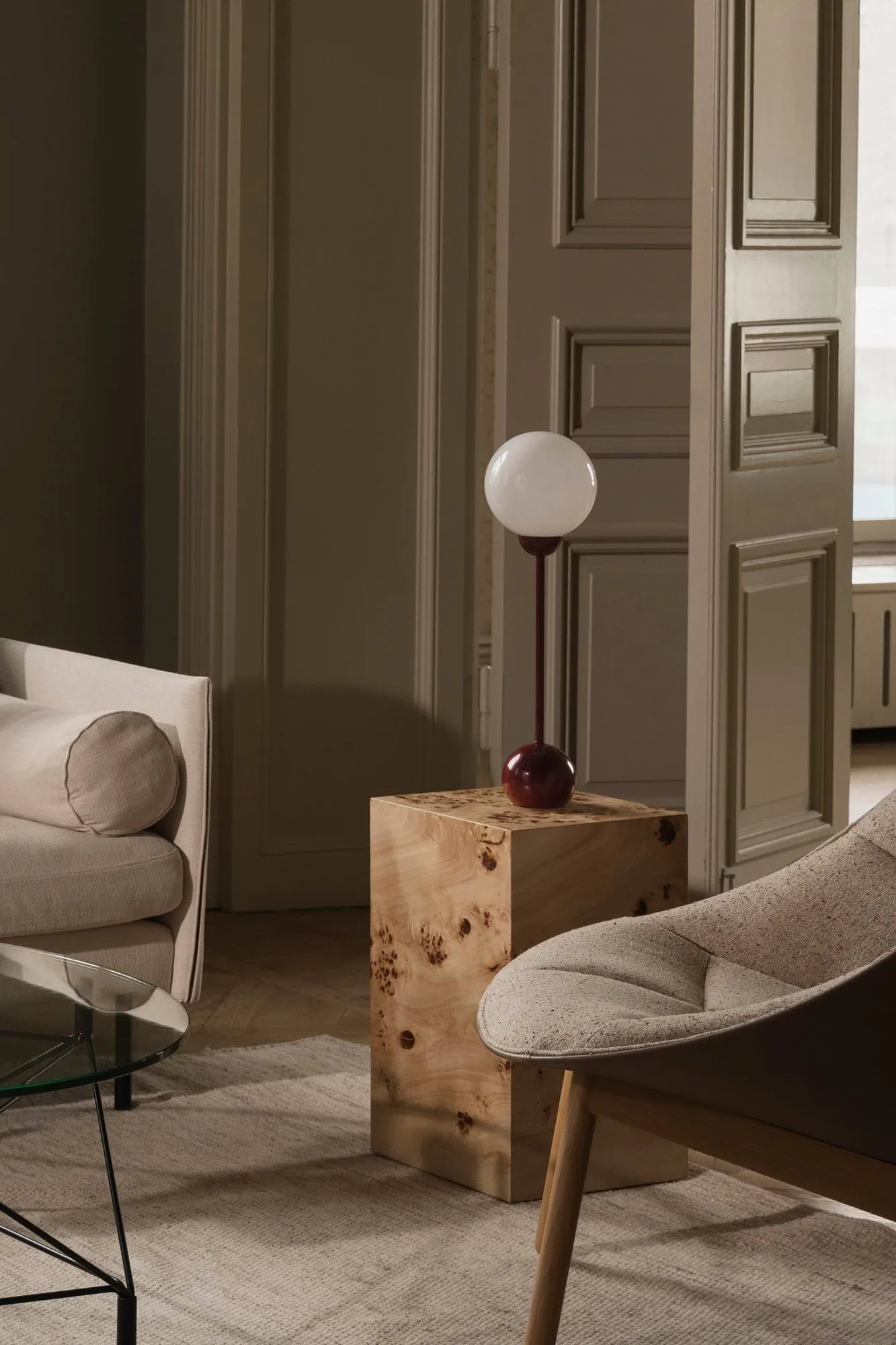 Ripley bordslampa, Burgundy (röd), 52 cm Globen Lighting