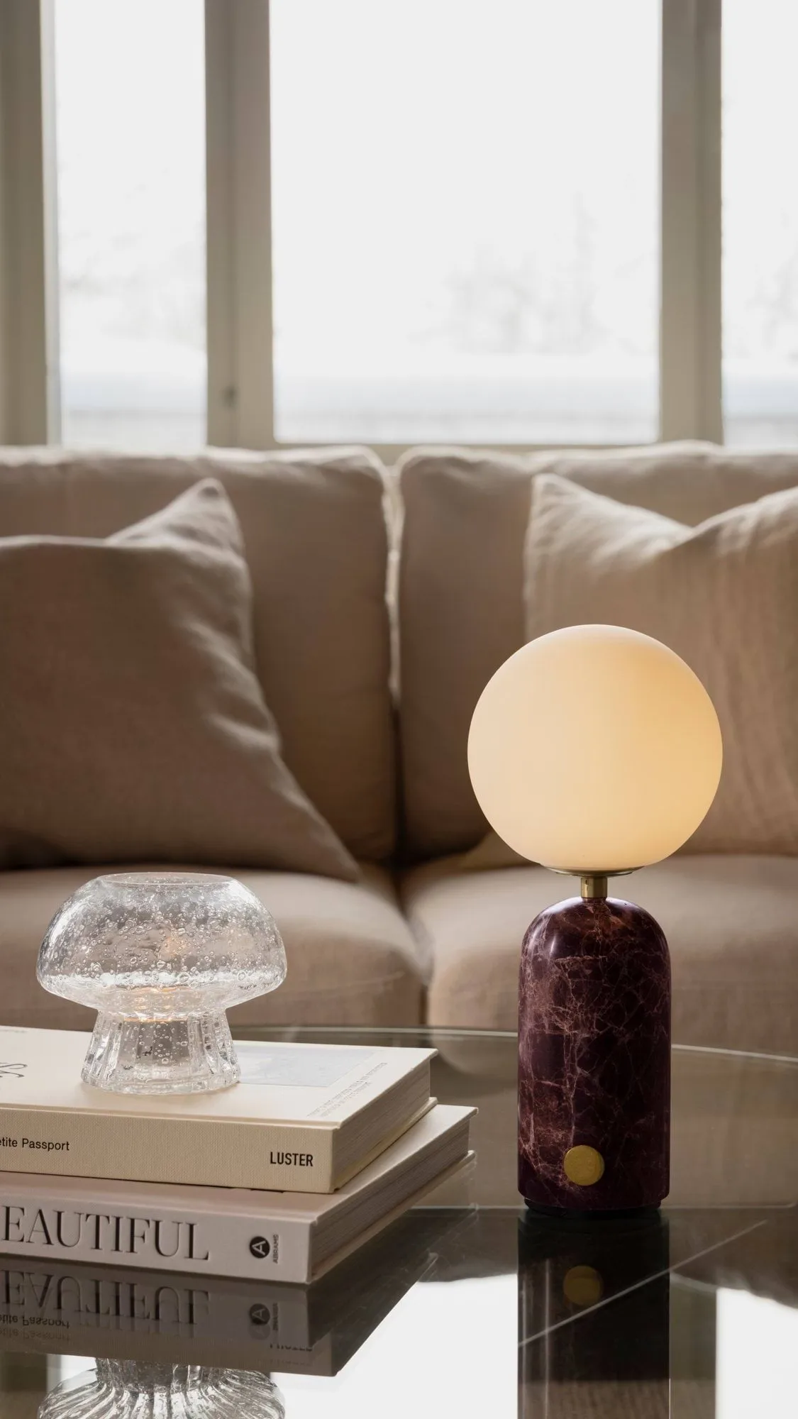 Torrano bordslampa portabel, Rosso levanto Globen Lighting