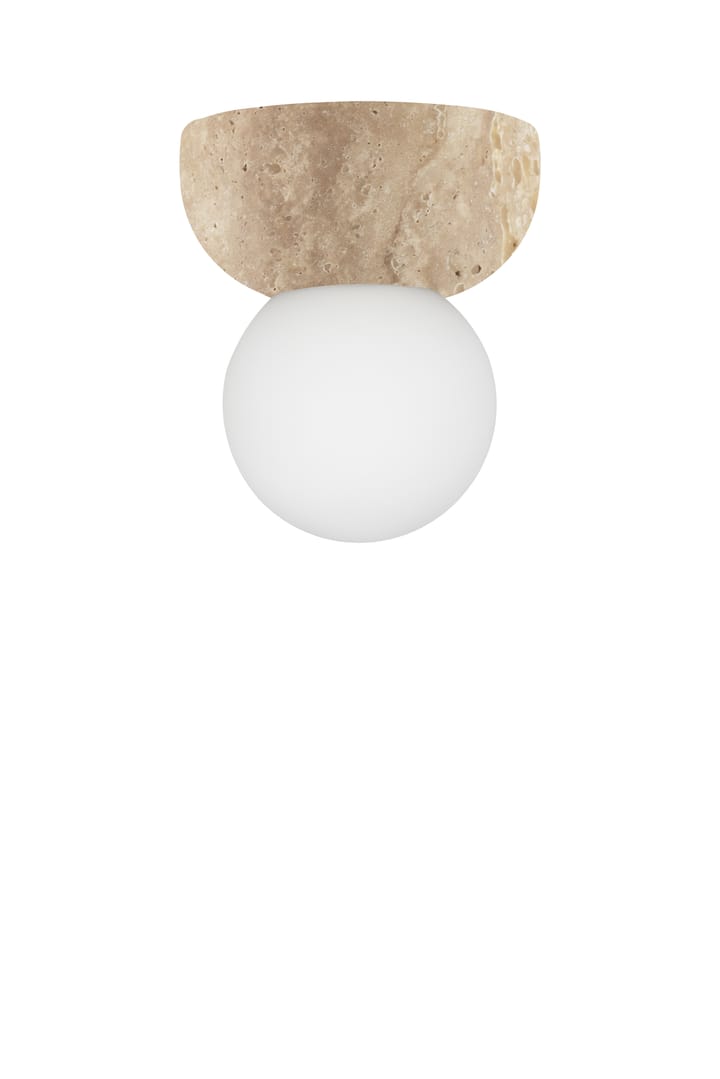 Torrano vägglampa/plafond 13 cm - Travertin - Globen Lighting