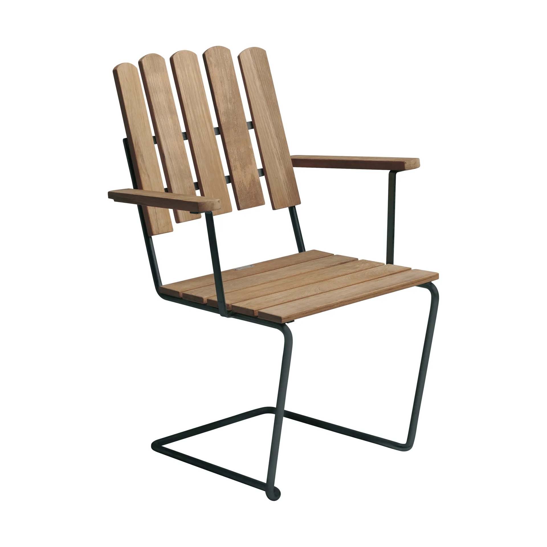 A2 fåtölj, Obehandlad teak-svart Grythyttan Stålmöbler