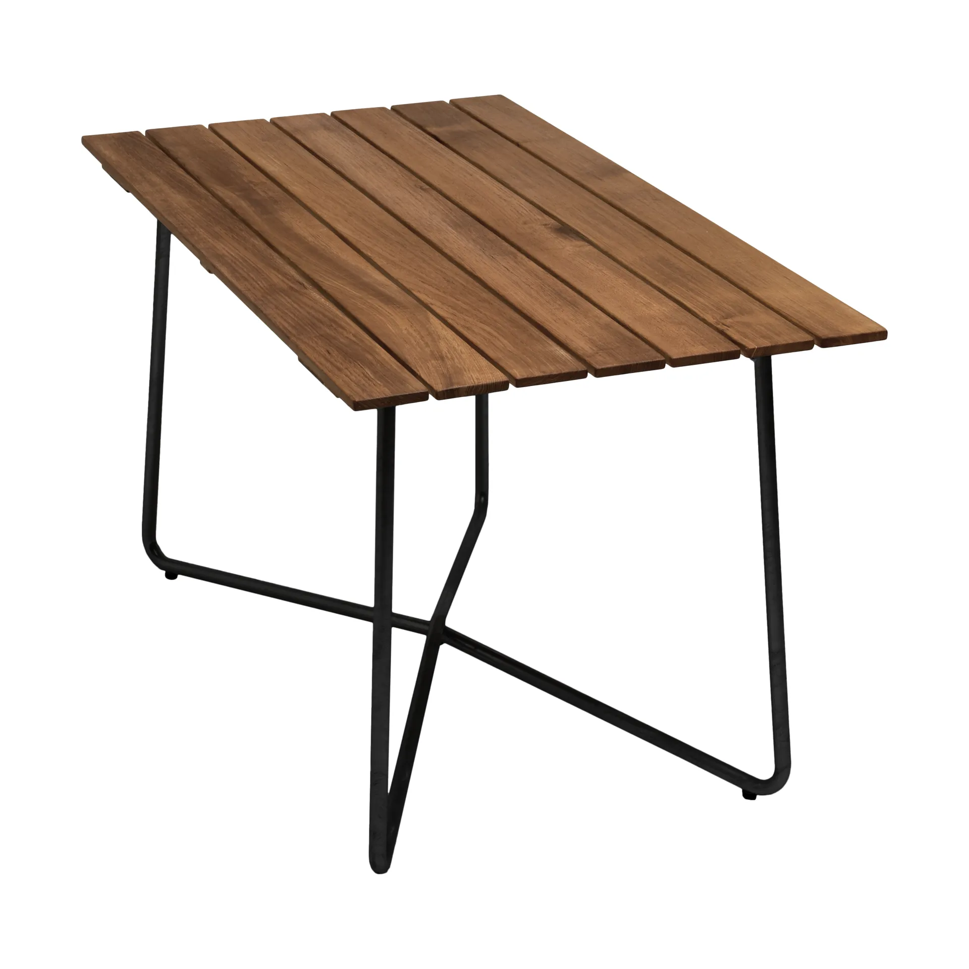 B25A bord, Obehandlad teak-svart Grythyttan Stålmöbler