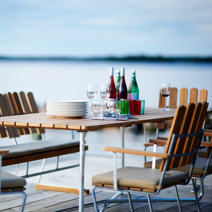 B25A bord, Teak-varmförzinkat stativ Grythyttan Stålmöbler