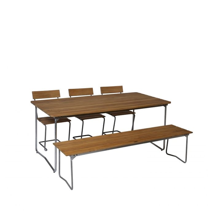 B31 170 matbord, Teak-varmförzinkat stativ Grythyttan Stålmöbler