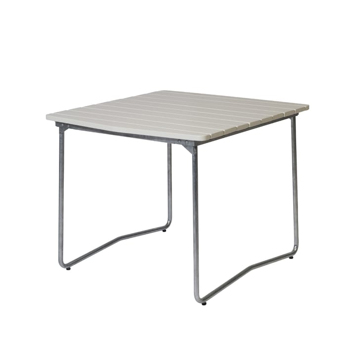 B31 84 matbord - vit lack ek, varmförzinkat stativ - Grythyttan Stålmöbler