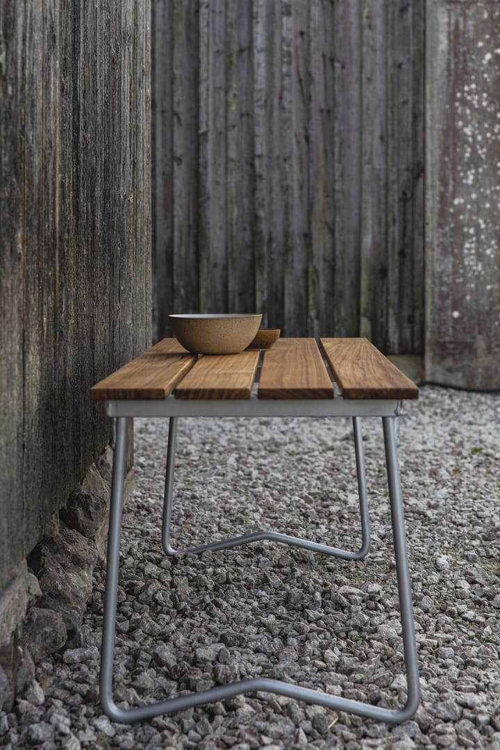 Bänk 9 bänk, Teak-170 cm-varmförzinkad Grythyttan Stålmöbler