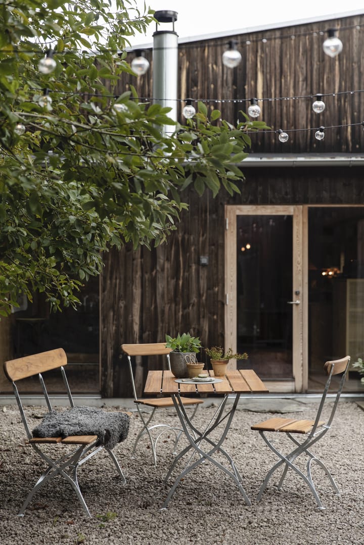 Bryggeribord, Teak-varmförzinkat stativ Grythyttan Stålmöbler