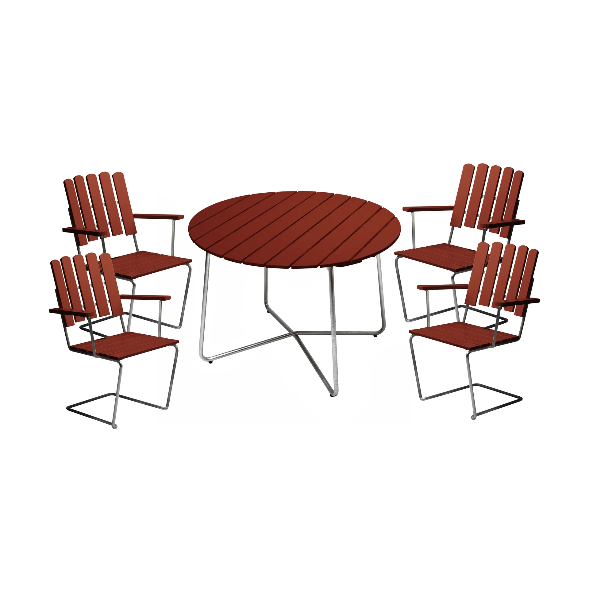Grythyttan matgrupp 9A 100 + 4st A2 mörkröd Grythyttan Stålmöbler