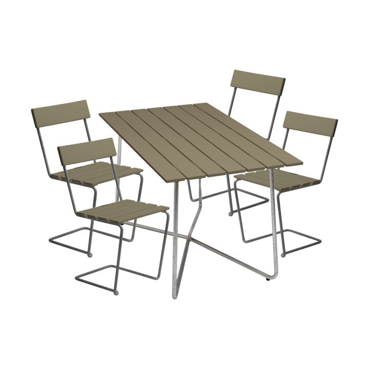 Grythyttan matgrupp B25A + 4st Stol 1 ljusgrön - undefined - Grythyttan Stålmöbler