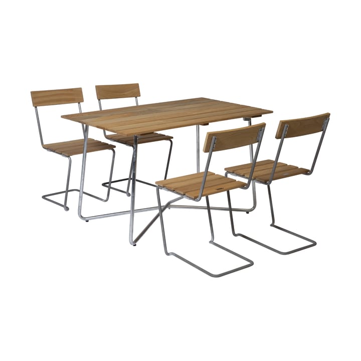 Grythyttan matgrupp B25A + 4st Stol 1 oljad ek - undefined - Grythyttan Stålmöbler