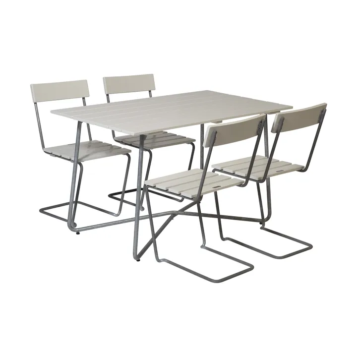 Grythyttan matgrupp B25A + 4st Stol 1 vitlackad ek - Grythyttan Stålmöbler