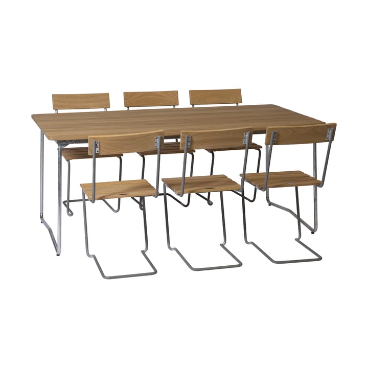 Grythyttan matgrupp B31 + 6st Stol 1 oljad ek - undefined - Grythyttan Stålmöbler