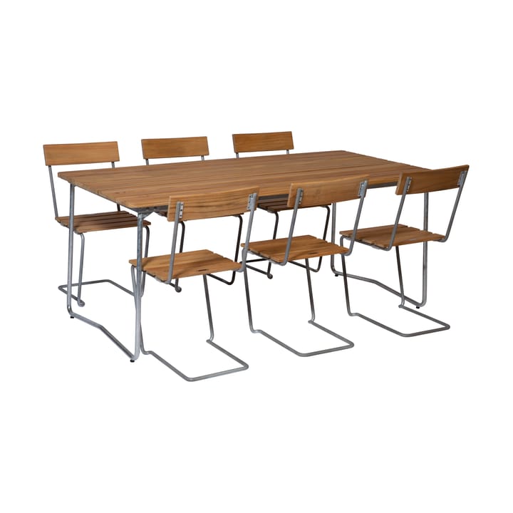 Grythyttan matgrupp B31 + 6st Stol 1 teak - undefined - Grythyttan Stålmöbler