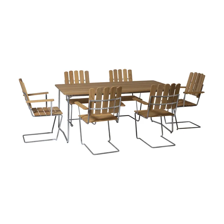 Grythyttan matgrupp ek B31 170cm + 6st A2 - Grythyttan Stålmöbler