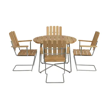 Grythyttan matgrupp furu 9A Ø100cm + 4st A2 - Grythyttan Stålmöbler