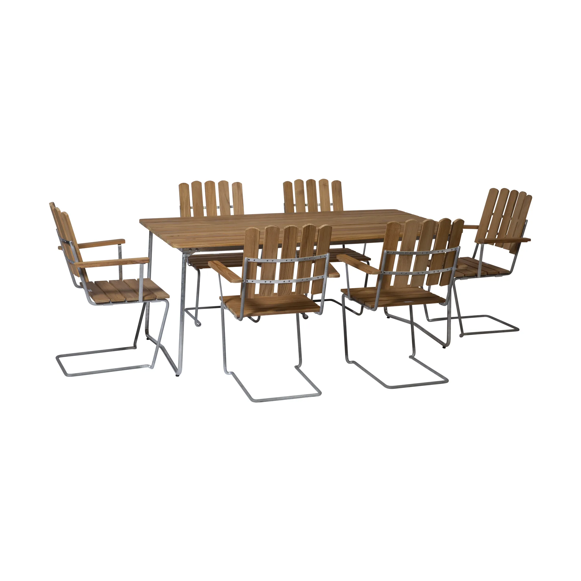Grythyttan matgrupp teak B31 170cm + 6st A2 Grythyttan Stålmöbler