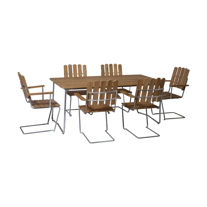 Grythyttan matgrupp teak B31 170cm + 6st A2 - undefined - Grythyttan Stålmöbler