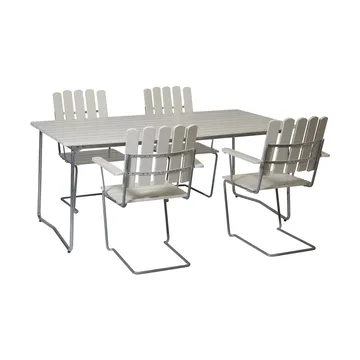 Grythyttan matgrupp vit B31 170 cm + 4st A2 - Grythyttan Stålmöbler