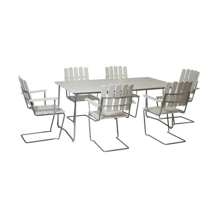 Grythyttan matgrupp vit B31 170 cm + 6st A2 - Grythyttan Stålmöbler