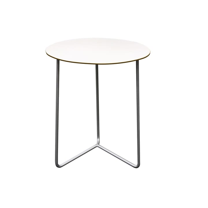 High Tech bord ø60 cm - vit, varmförzinkat stativ - Grythyttan Stålmöbler