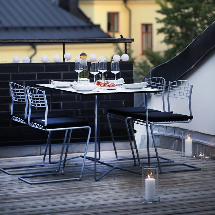High Tech bord rektangulärt - vit, svart stativ - Grythyttan Stålmöbler