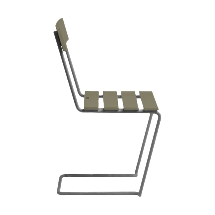 Stol 1, Ljusgrön ek-varmförzinkat stativ Grythyttan Stålmöbler