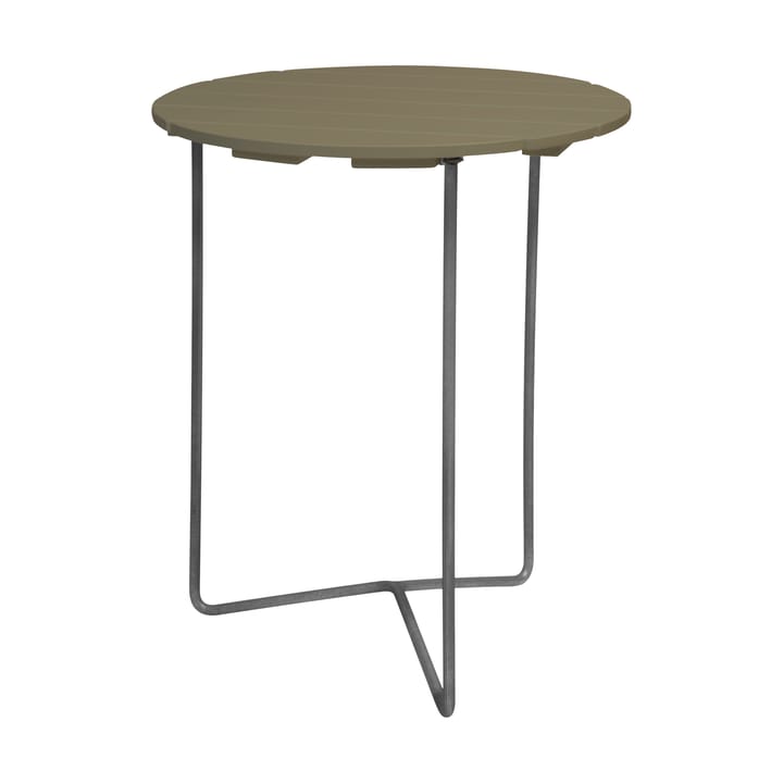 Table 6B bord Ø60 cm - Ljusgrön ek-varmförzinkat stativ - Grythyttan Stålmöbler