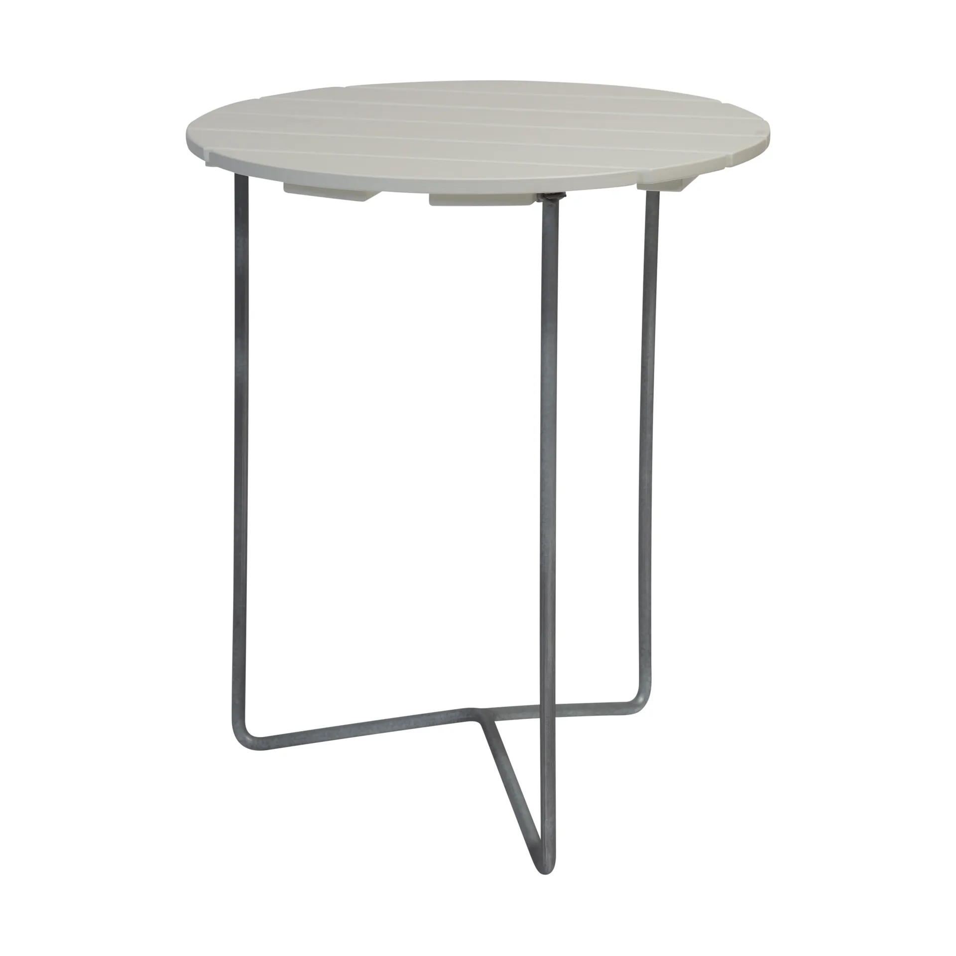 Table 6B bord, Vitlackad ek-varmförzinkad stativ, Ø60 cm Grythyttan Stålmöbler
