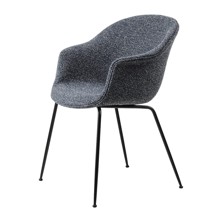 Bat Dining Chair fully upholstered conic base, Around bouclé 023-black GUBI