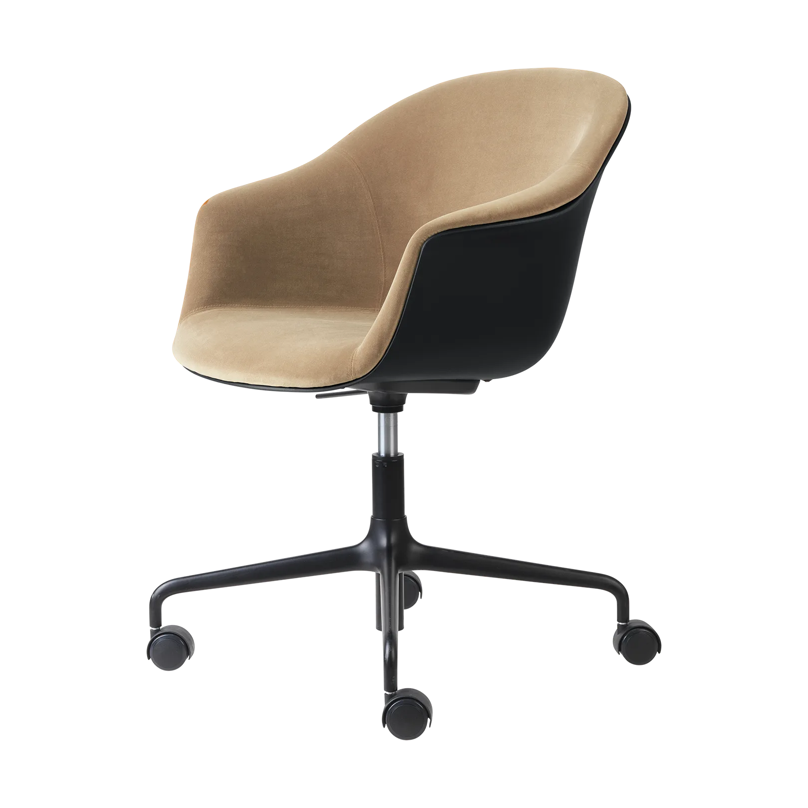 Bat Meeting Chair kontorsstol framsideklädd, Dandy gubi 905 dune-black-black GUBI