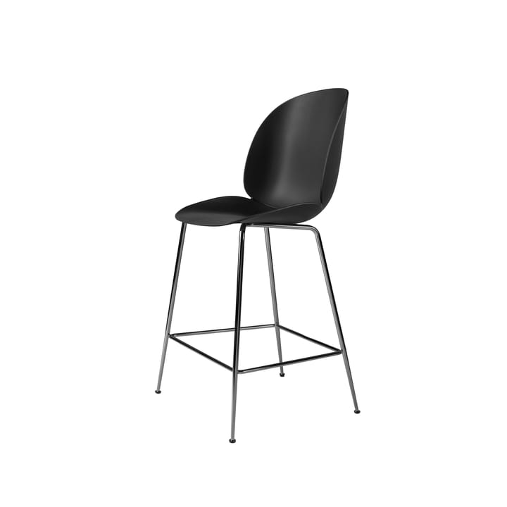 Beetle barstol låg - black, svartkromat stålstativ - GUBI